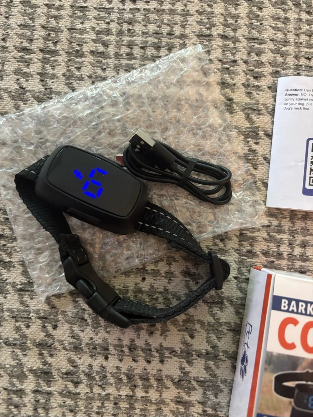 Sound & Vibration Barking Control Collar — Black
